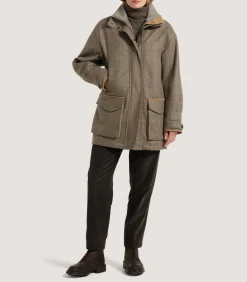 Women'S Cashmere Tweed Raglan Field Coat