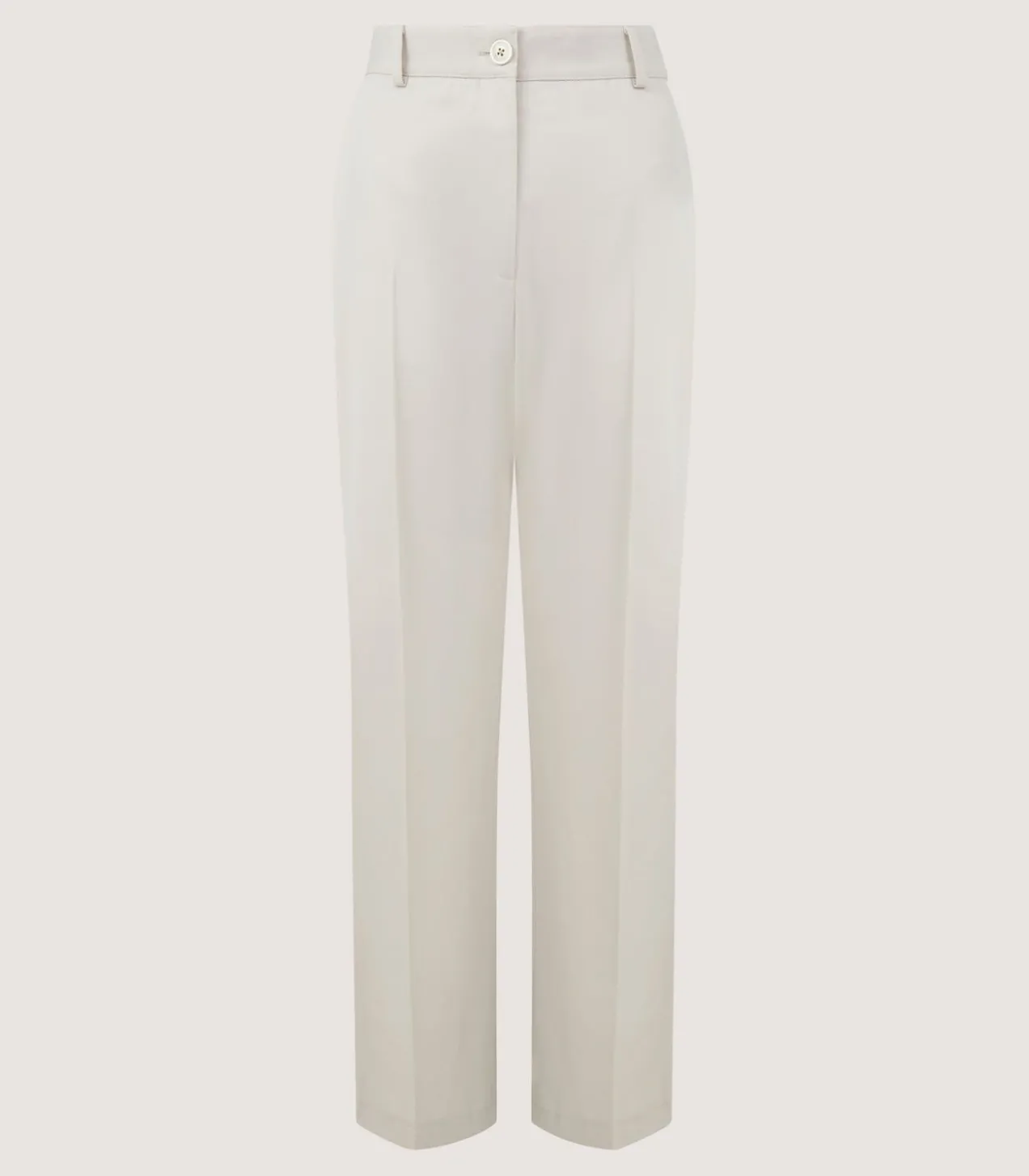 Women'S Cotton Wool Flat Front Trouser In Pale Stone