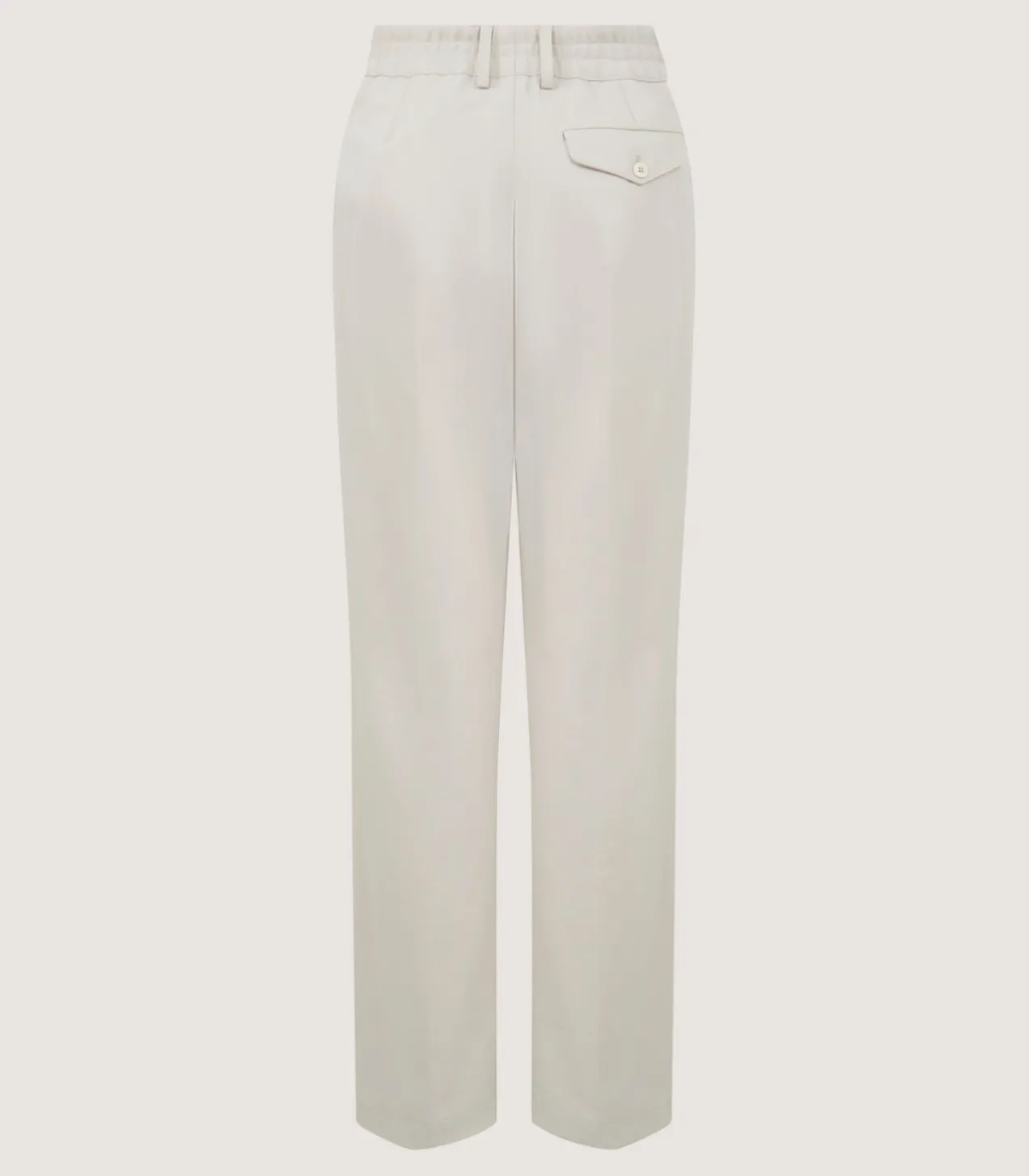 Women'S Cotton Wool Flat Front Trouser In Pale Stone
