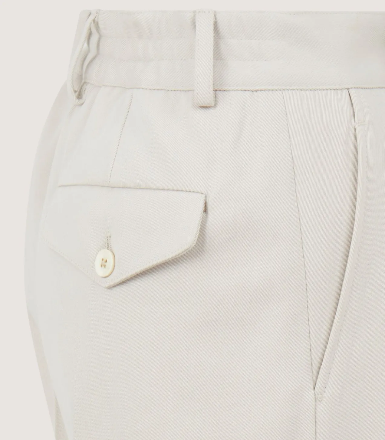 Women'S Cotton Wool Flat Front Trouser In Pale Stone