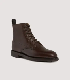 Women'S Grain Leather Ankle Boot In Dark Brown