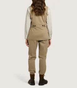 Women'S High Collar Dry Wax Summer Sporting Vest In Taupe