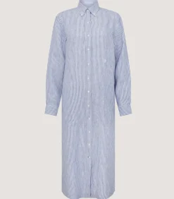 Women'S Linen Oxford Stripe Dress