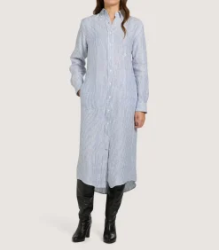 Women'S Linen Oxford Stripe Dress