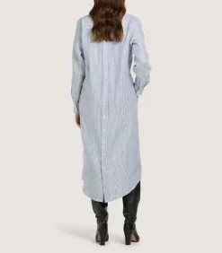Women'S Linen Oxford Stripe Dress
