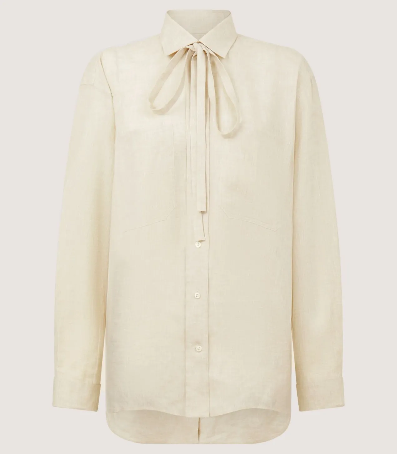 Women'S Linen Relaxed Shirt In Pale Stone