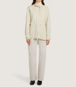 Women'S Linen Relaxed Shirt In Pale Stone