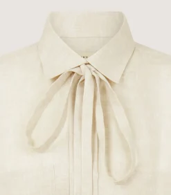 Women'S Linen Relaxed Shirt In Pale Stone