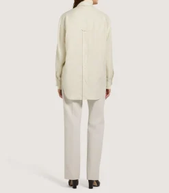Women'S Linen Relaxed Shirt In Pale Stone