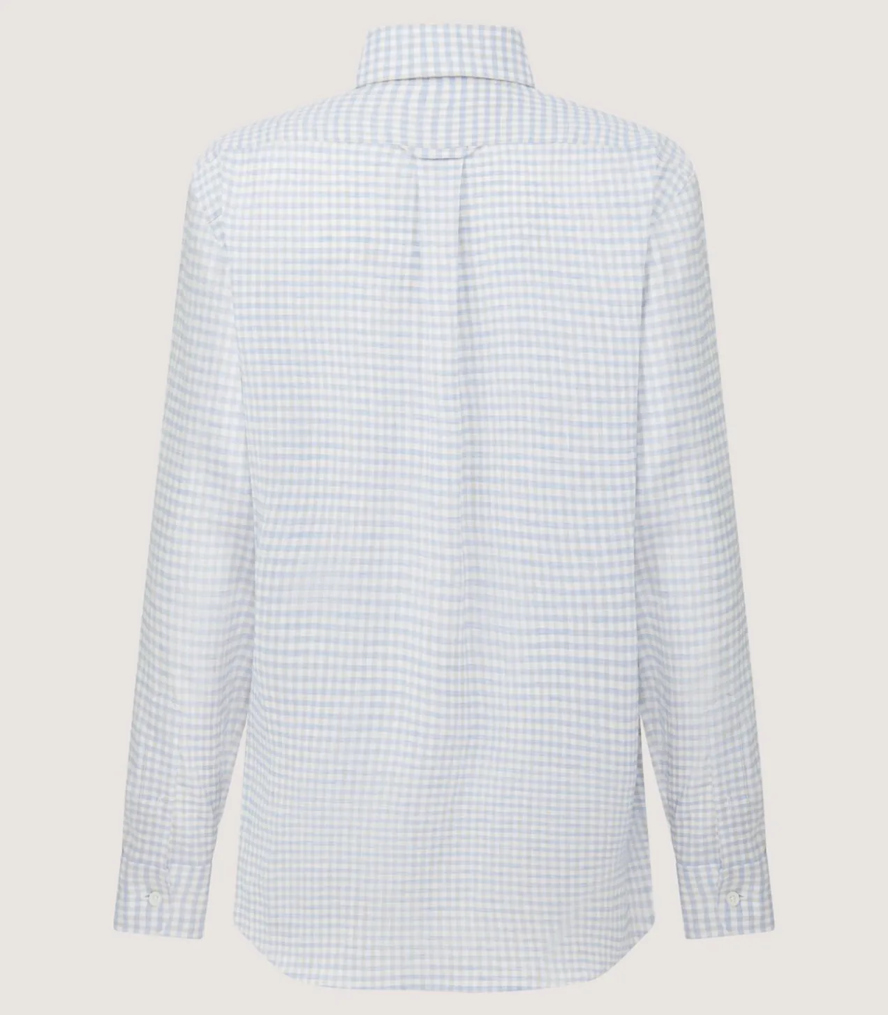 Women'S Pale Indigo Linen Shepherd Check Button Down Shirt